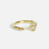 Side view of Diamond Twisted Nail Ring in 14k yellow gold by Ides