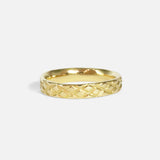 Front view of Harlequin Band in 14k yellow gold by Ides