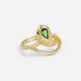 Ornata Ophidia Pear Ring / Tsavorite By Ides
