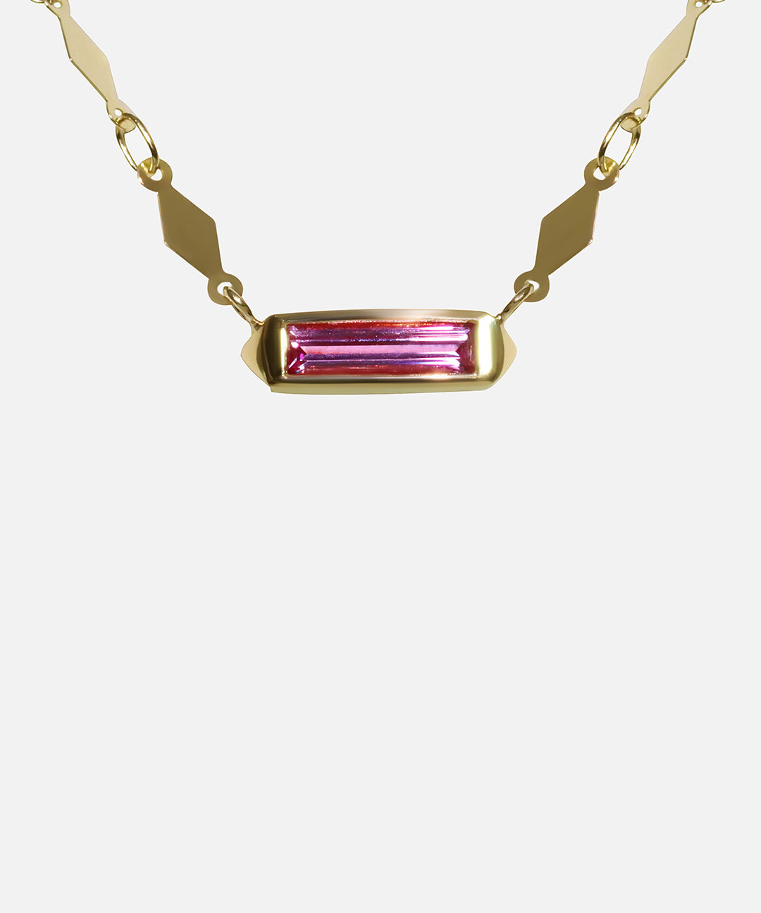 Close view of Hard Candy Necklace / Sapphire in 14k yellow gold by Joko