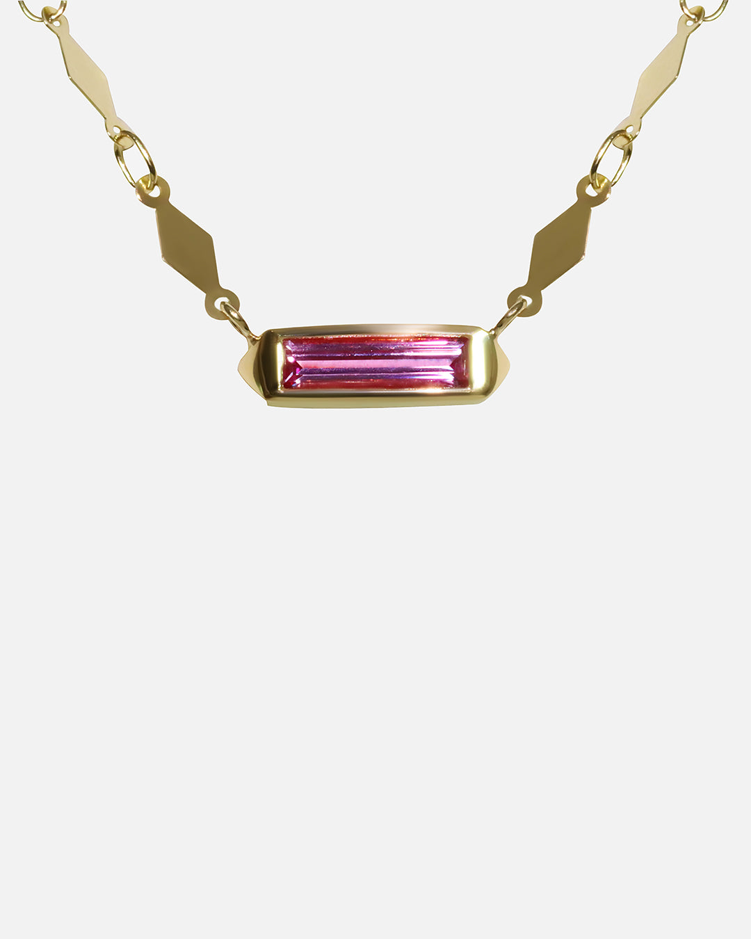 Close view of Hard Candy Necklace / Sapphire in 14k yellow gold by Joko