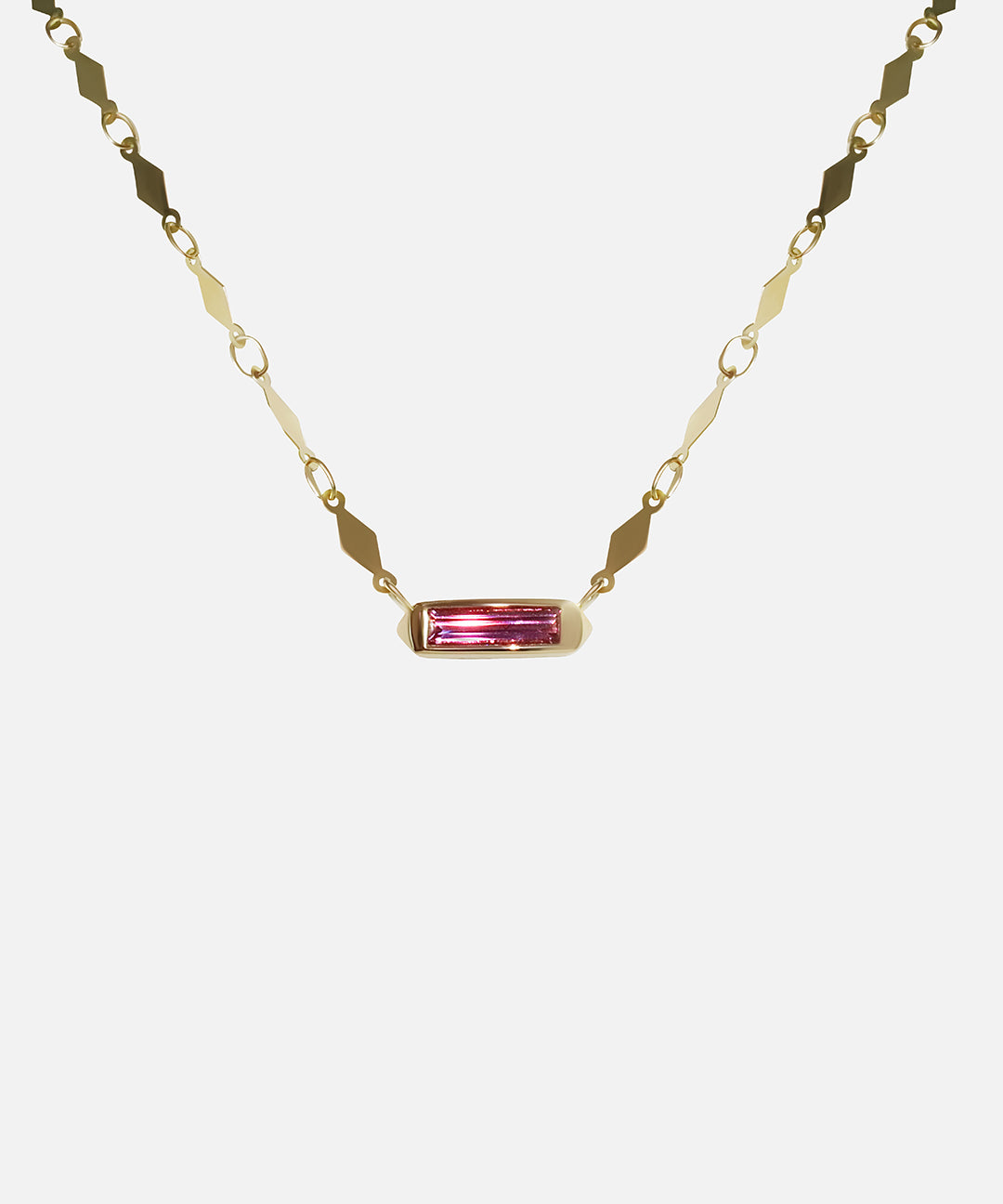 Front view of Hard Candy Necklace / Sapphire in 14k yellow gold by Joko