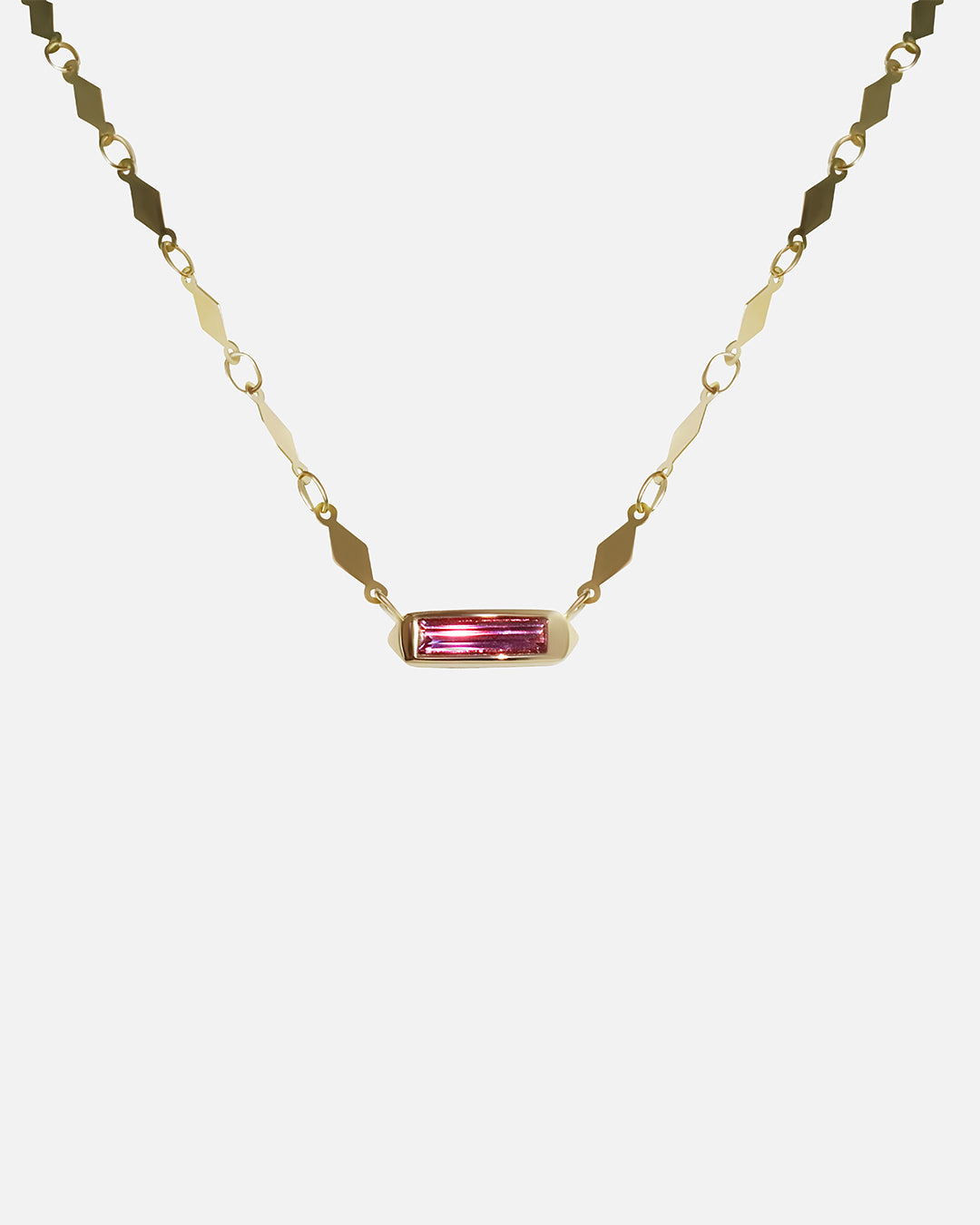 Front view of Hard Candy Necklace / Sapphire in 14k yellow gold by Joko