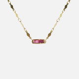 Front view of Hard Candy Necklace / Sapphire in 14k yellow gold by Joko