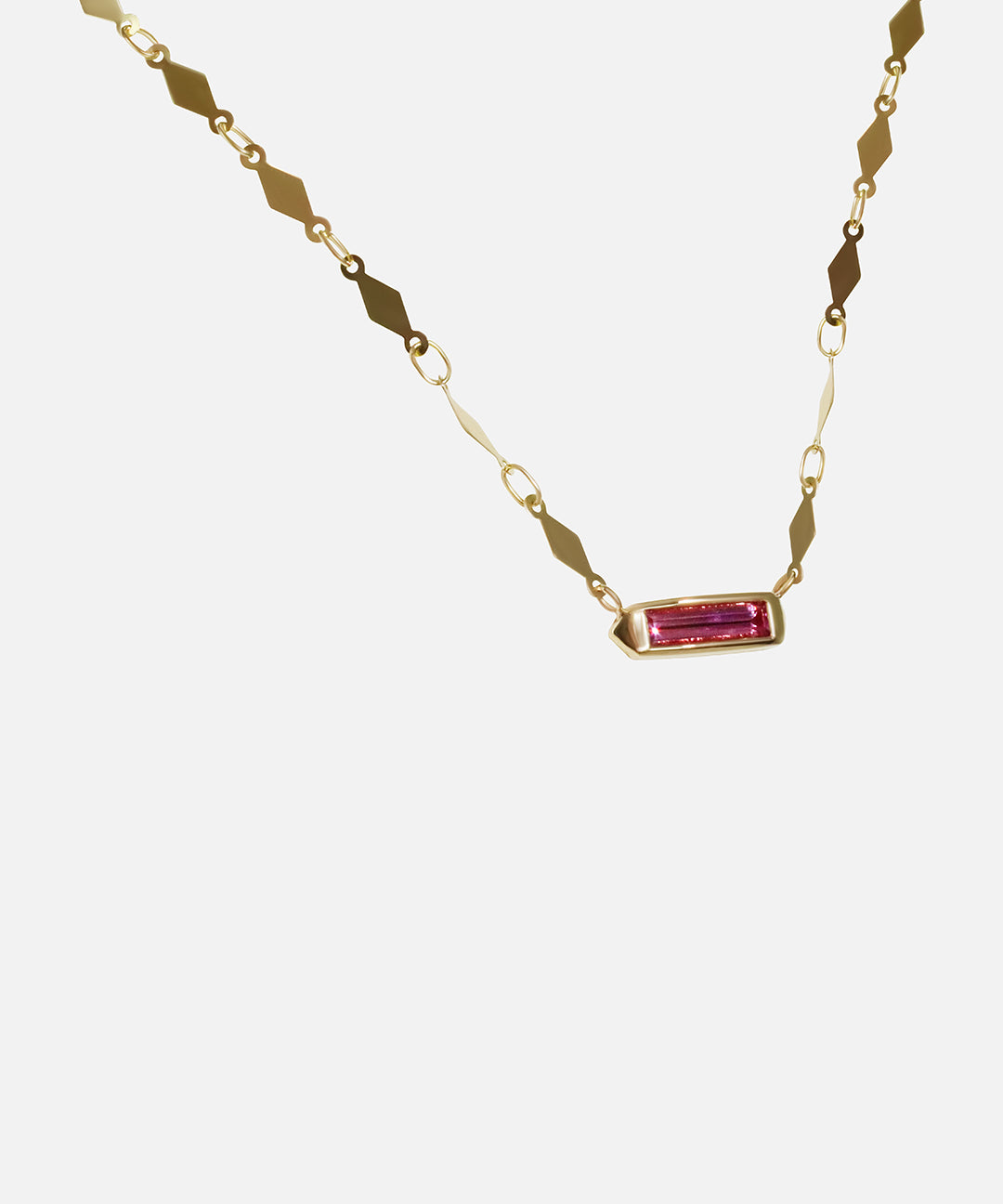Side view of Hard Candy Necklace / Sapphire in 14k yellow gold by Joko