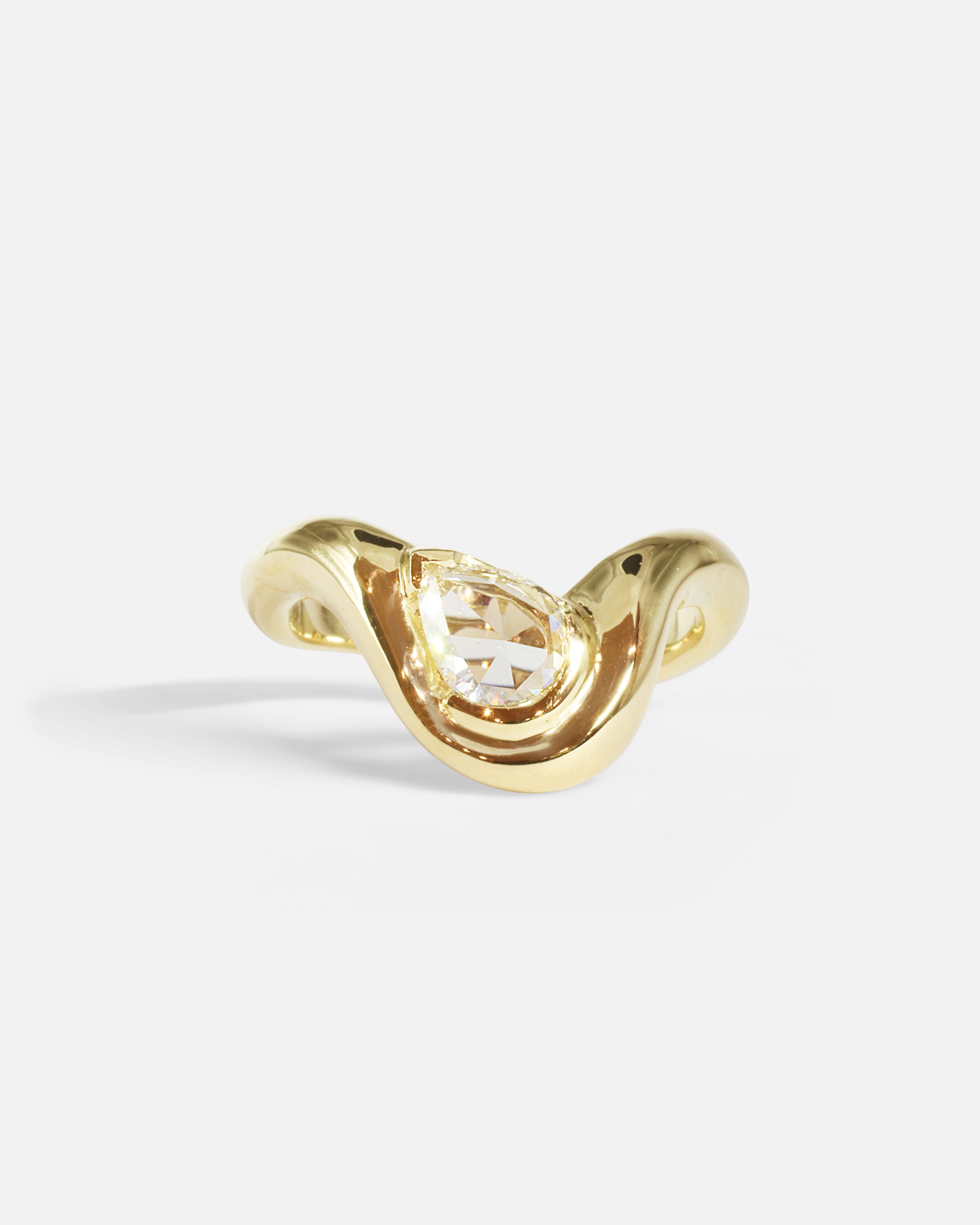 Front view of Pear Dip Ring by Kestrel Dillon