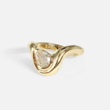 Alternative side view of Pear Dip Ring by Kestrel Dillon