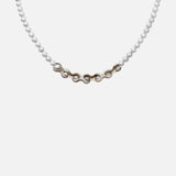 X Pearl Necklace / 3mm Grey Pearls