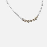 X Pearl Necklace / 3mm Grey Pearls