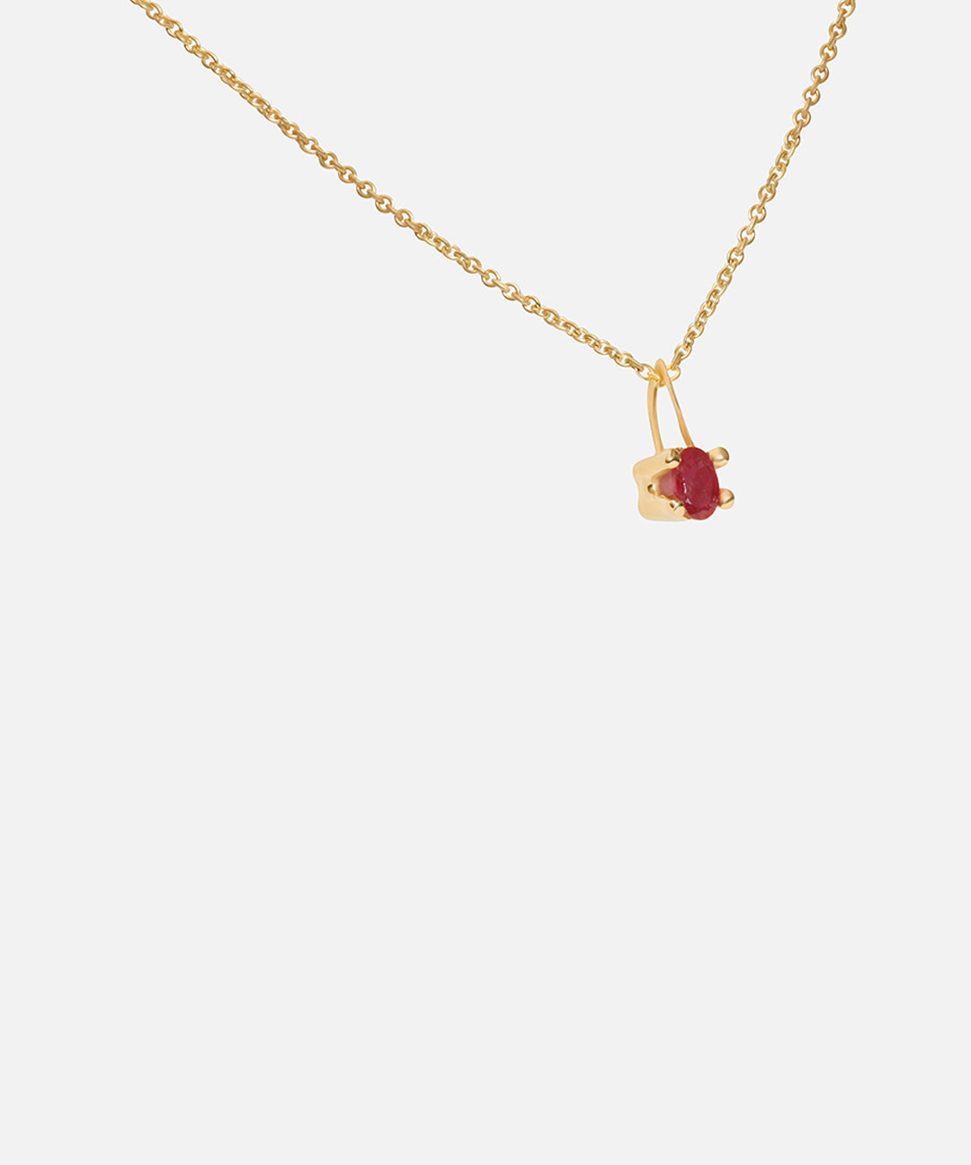 Side view of Nucleus Pendant / Ruby by Lucia B Marti