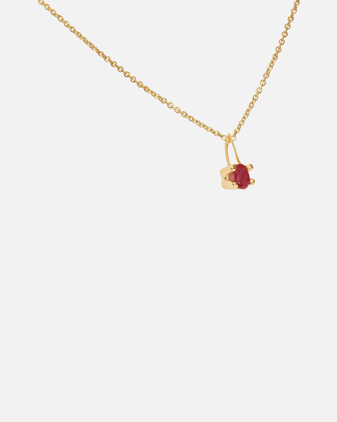 Side view of Nucleus Pendant / Ruby by Lucia B Marti