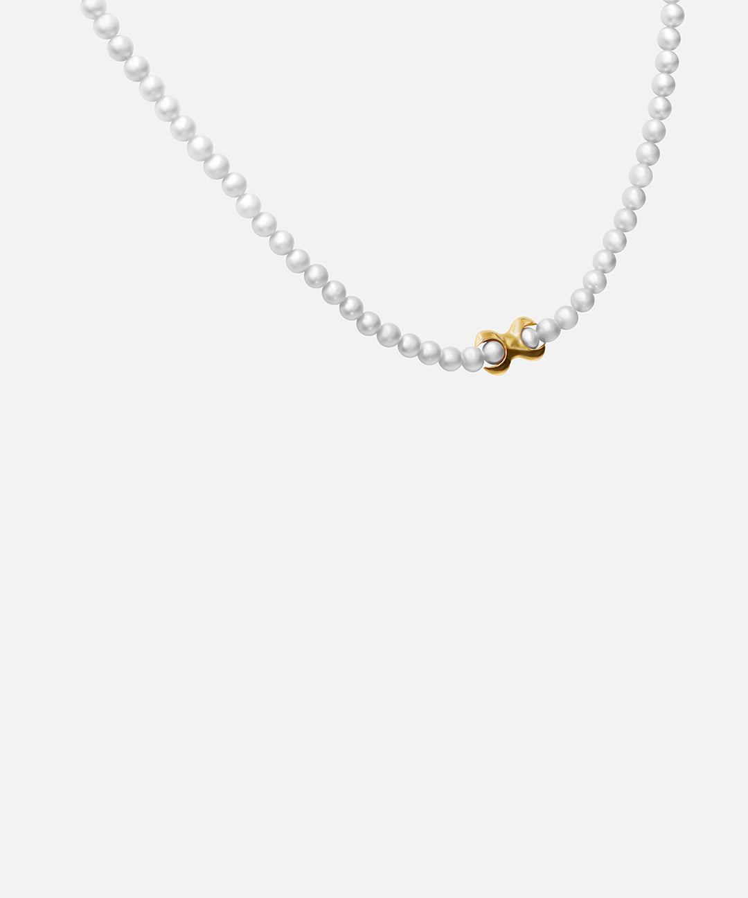 Side view of X Single Necklace / 3mm by Lucia B Marti