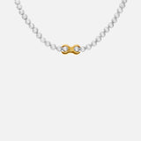 Front view of X Single Necklace / 6mm by Lucia B Marti
