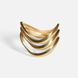 Front view of Twist Stack Rings in 14k yellow gold by Lucia B Marti