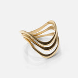 Side view of Twist Stack Rings in 14k yellow gold by Lucia B Marti