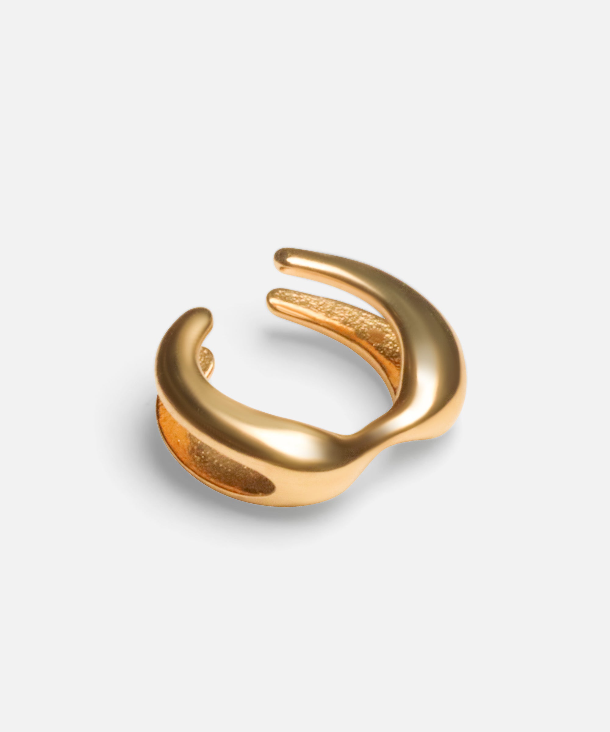Side view of X Earcuff by Lucia B Marti in 14k yellow gold