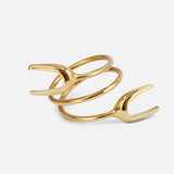 Side angled view of Double X Ring by Lucia B Marti