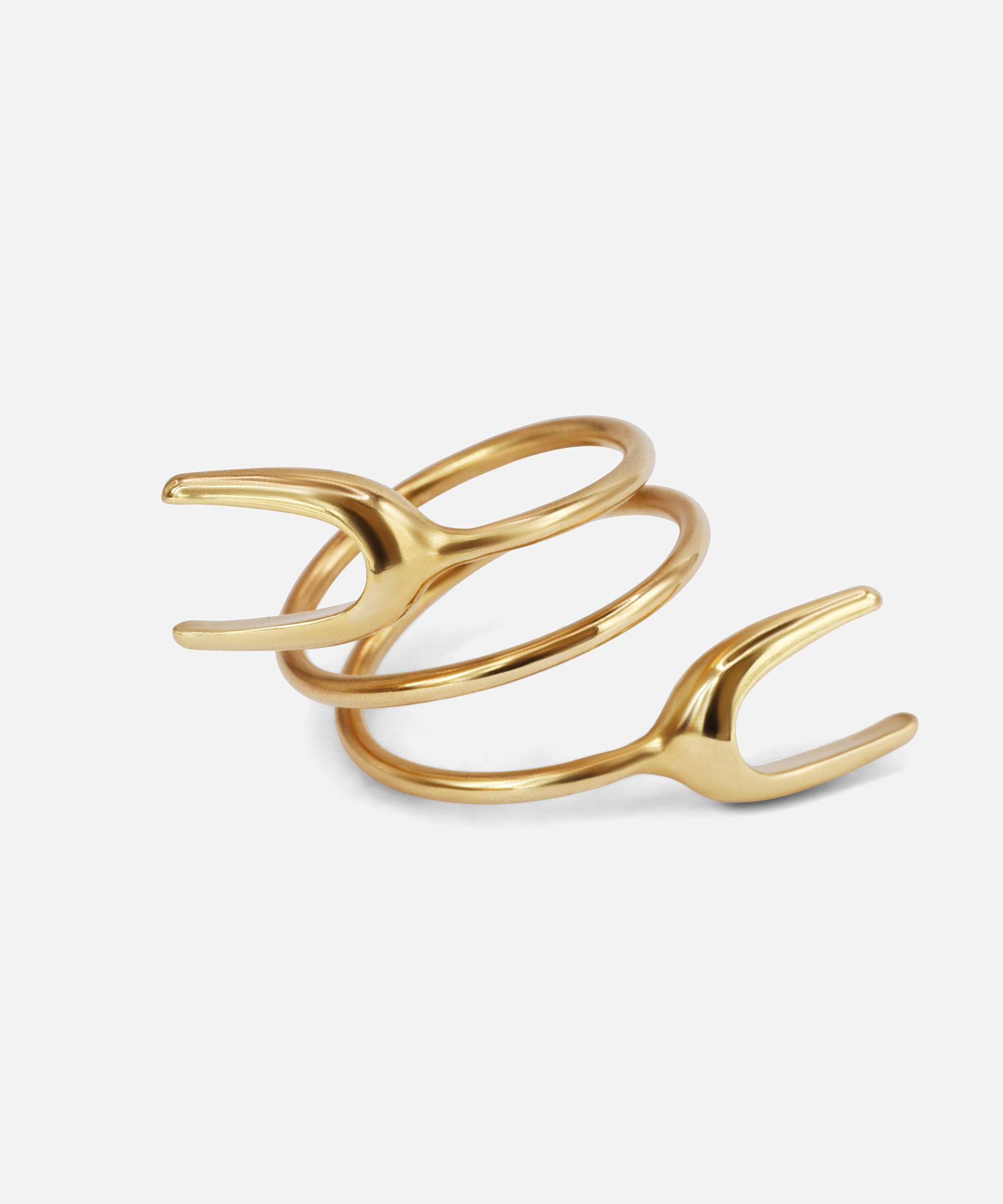 Side angled view of Double X Ring by Lucia B Marti