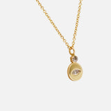 Side view of Evil Eye Diamond Necklace