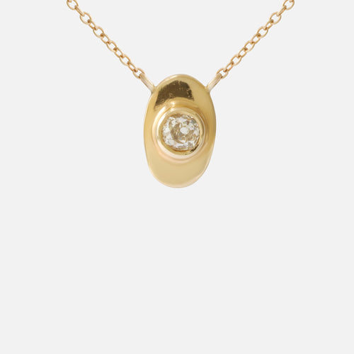 Old Mine Cut Diamond / Oval Frame Necklace By Nishi in pendants Category
