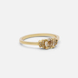 Side view of Rose Cut Diamond Bow Ring