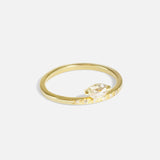 Side view of Rose Cut Pear Diamond Ring by Nishi