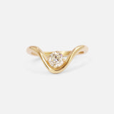 Diamond and Gold Curved Ring By Nishi