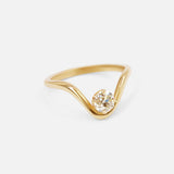 Diamond and Gold Curved Ring By Nishi