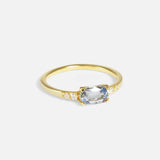 Side view of Sapphire and Diamond Ring by Nishi