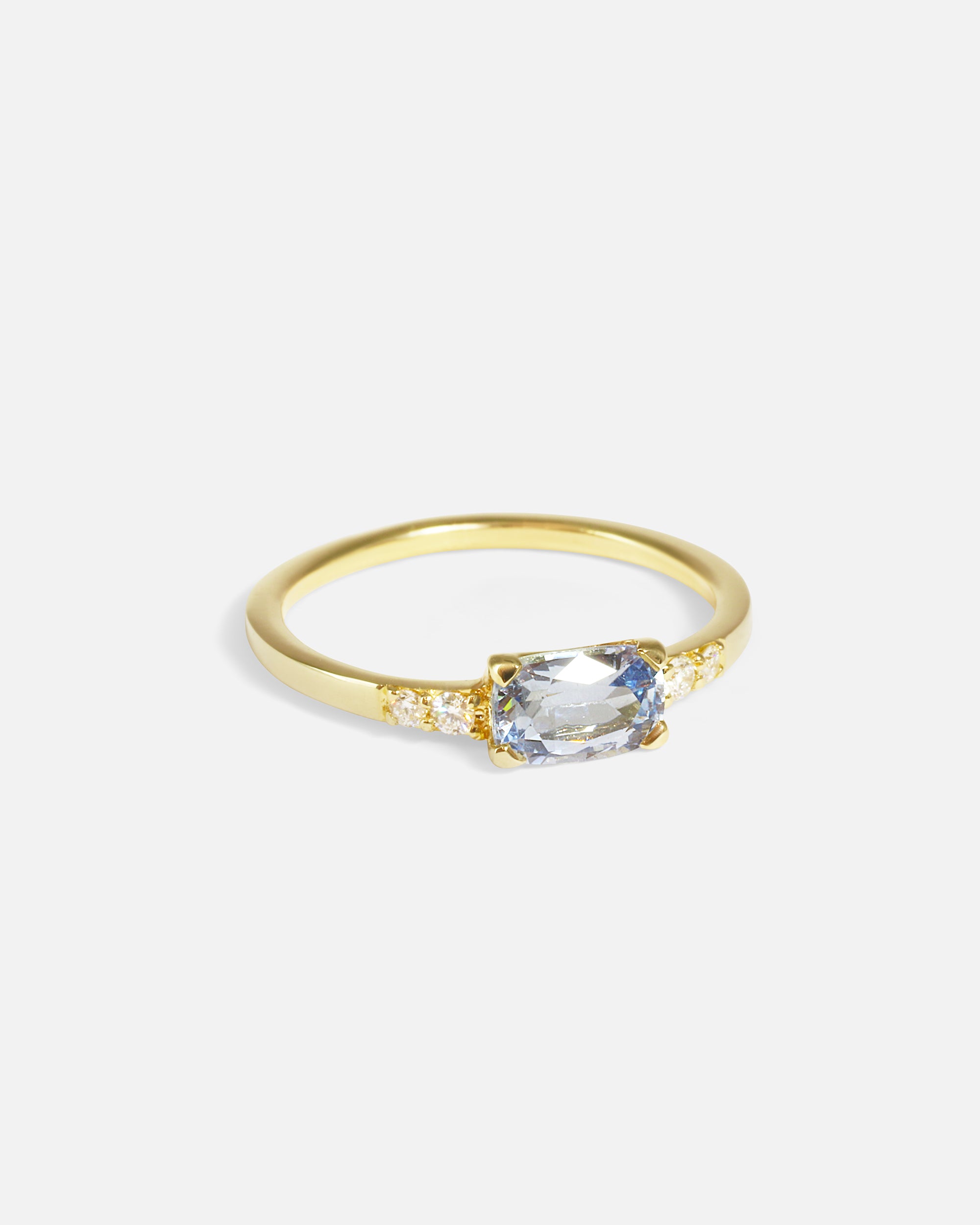 Side view of Sapphire and Diamond Ring by Nishi