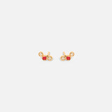 Front view of Three Bezel Set Studs by Nishi