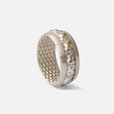 Angled side view focusing on inner engravings of Above and Below Band / Wide