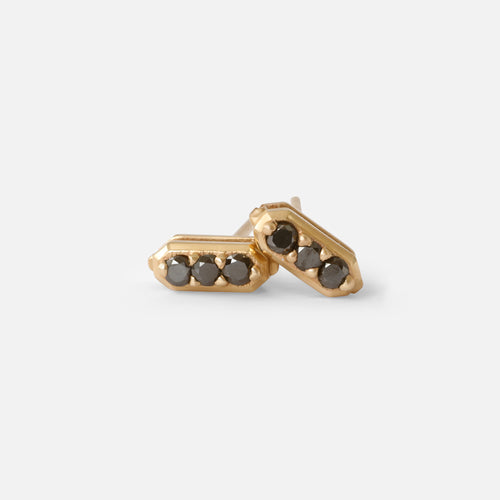Black Diamond Coffin Studs By fitzgerald jewelry in earrings Category