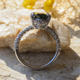 Lifestyle shot featuring angled view of Oval Sapphire / Ring