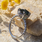 Alternate lifestyle shot featuring angled view of Oval Sapphire / Ring