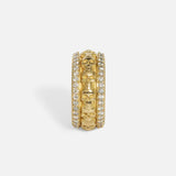 Vertical view of Skulls In A Line Band / Pave White Diamonds by Fitzgerald Jewelry