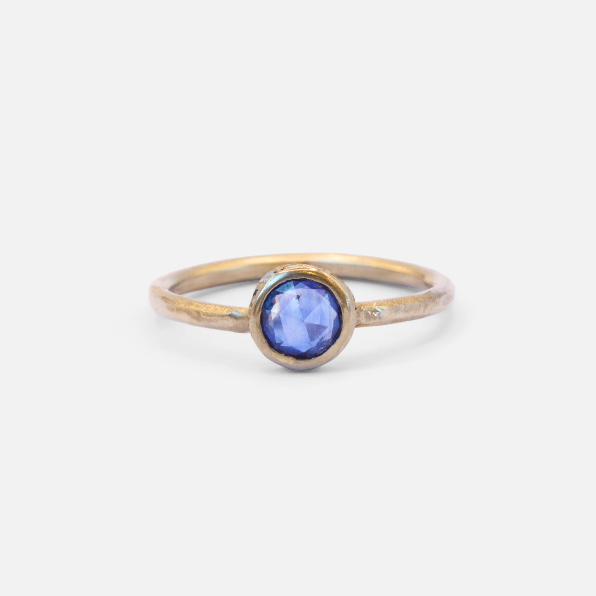 Front view of Vesta / Blue Sapphire Ring