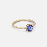 Side view of Vesta / Blue Sapphire Ring