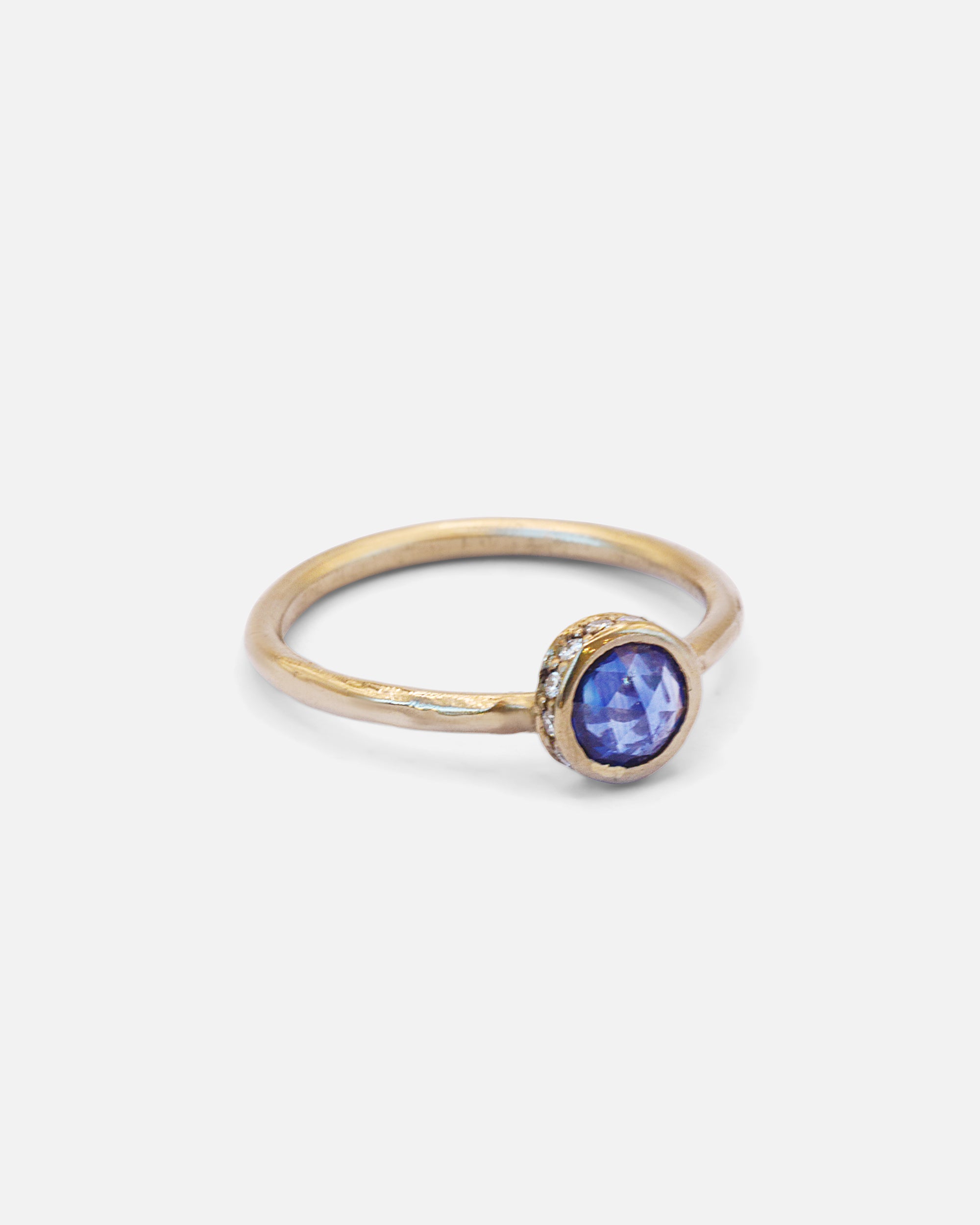 Side view of Vesta / Blue Sapphire Ring