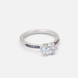 Side view of Imperatrix / Marquise Salt & Pepper Diamond Ring