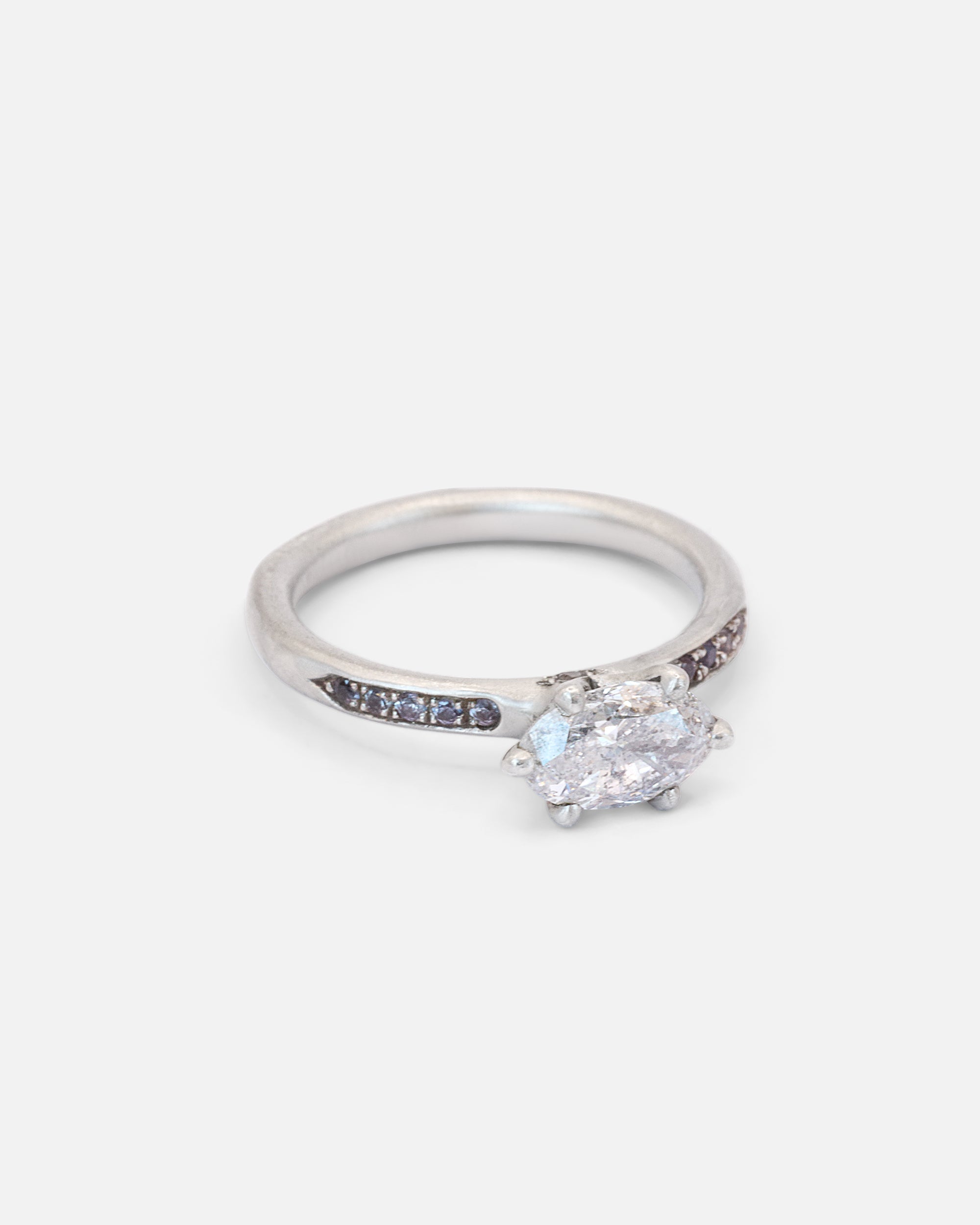 Side view of Imperatrix / Marquise Salt & Pepper Diamond Ring