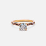 Front view of Imperatrix / Salt & Pepper Red Diamond Ring