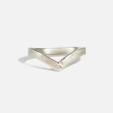 Front view of V Ring in Platinum by Young Sun Song
