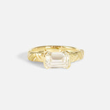 Front view of Paths / Emerald Cut Ring by Young Sun Song