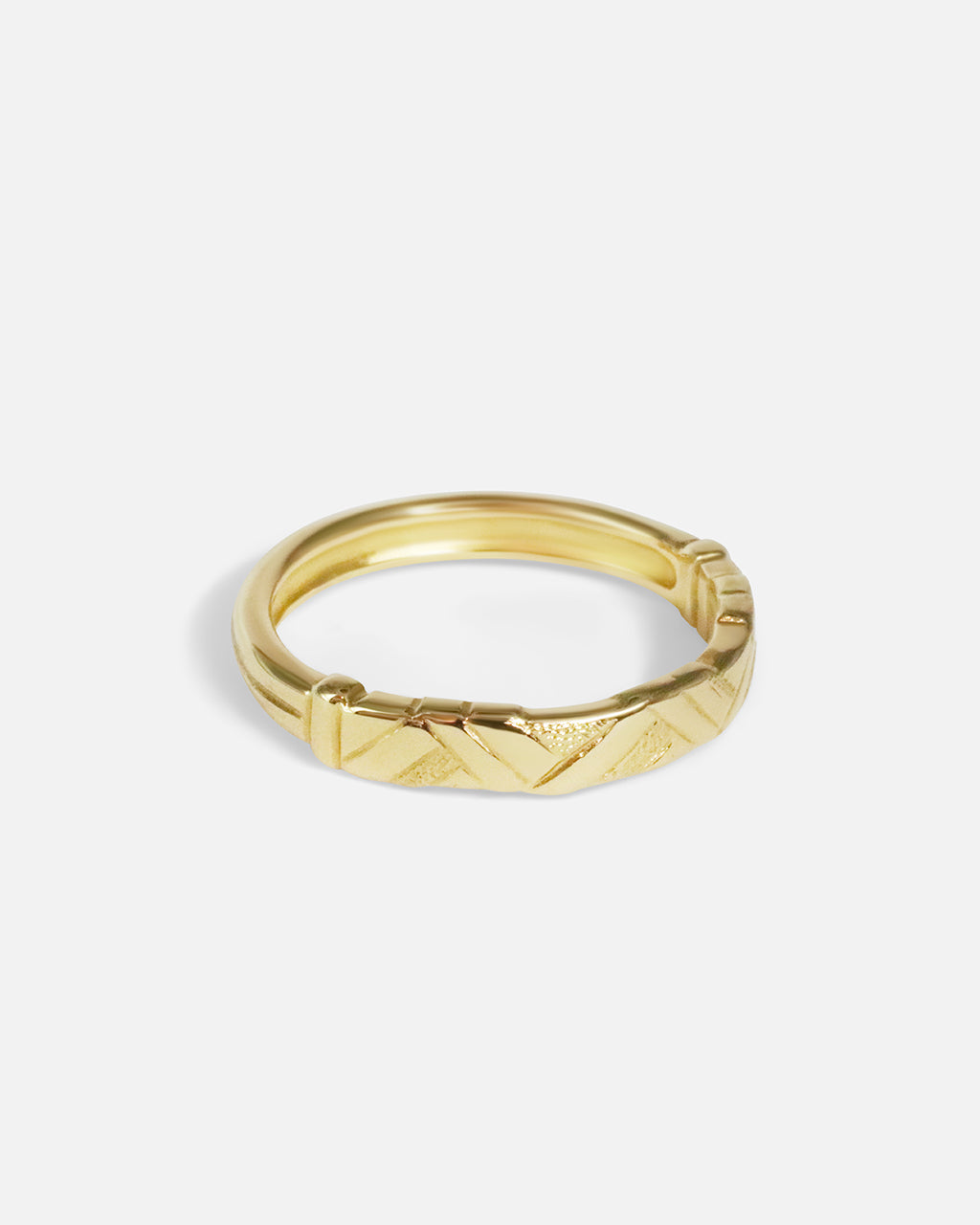 Side view of Paths Ring in 14k yellow gold by Young Sun Song