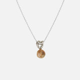 Front view of Reflections Pendant / Brown Sunstone by Young Sun Song in 14k white gold
