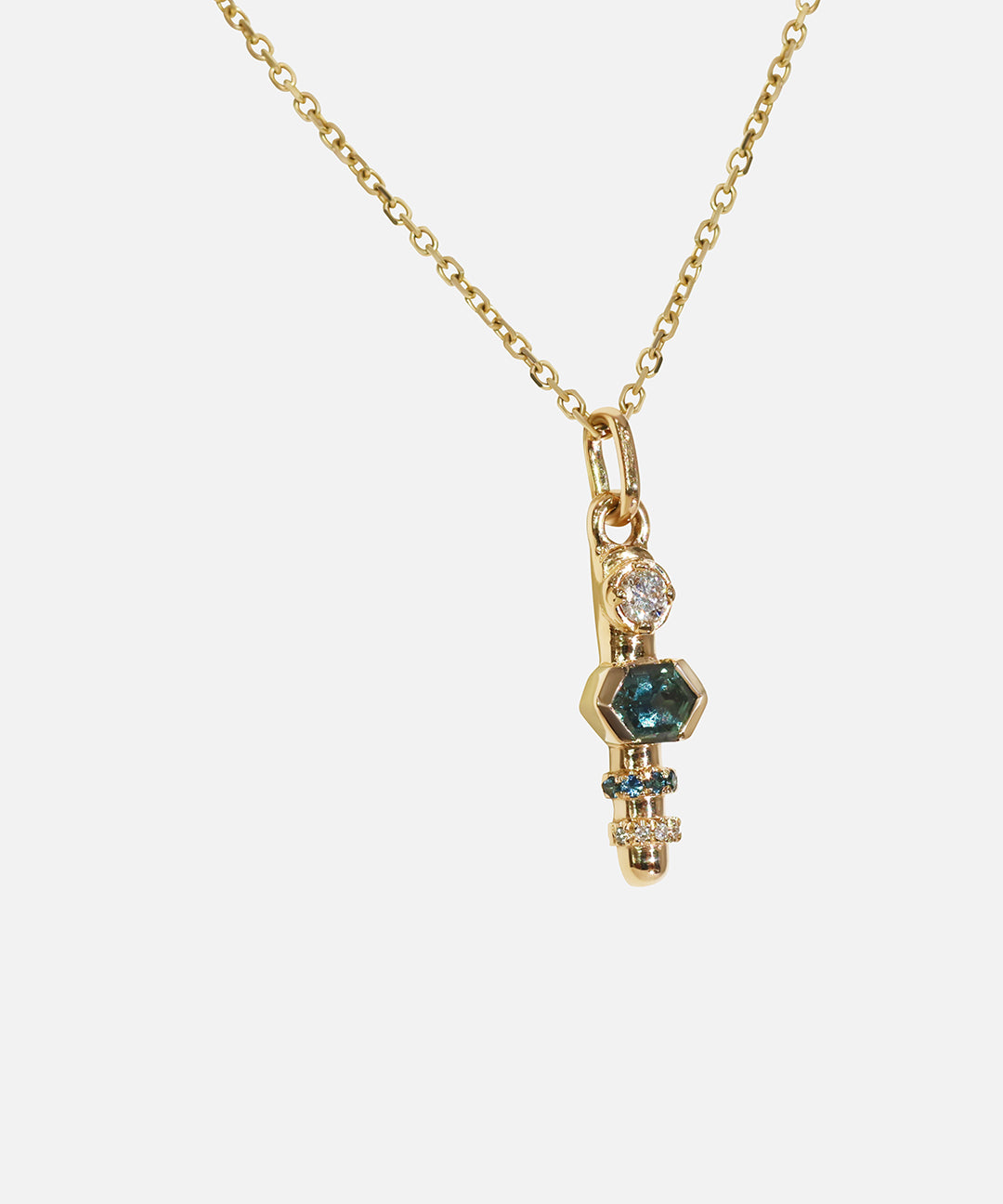 Side view of Monoceros Nebula Totem Necklace