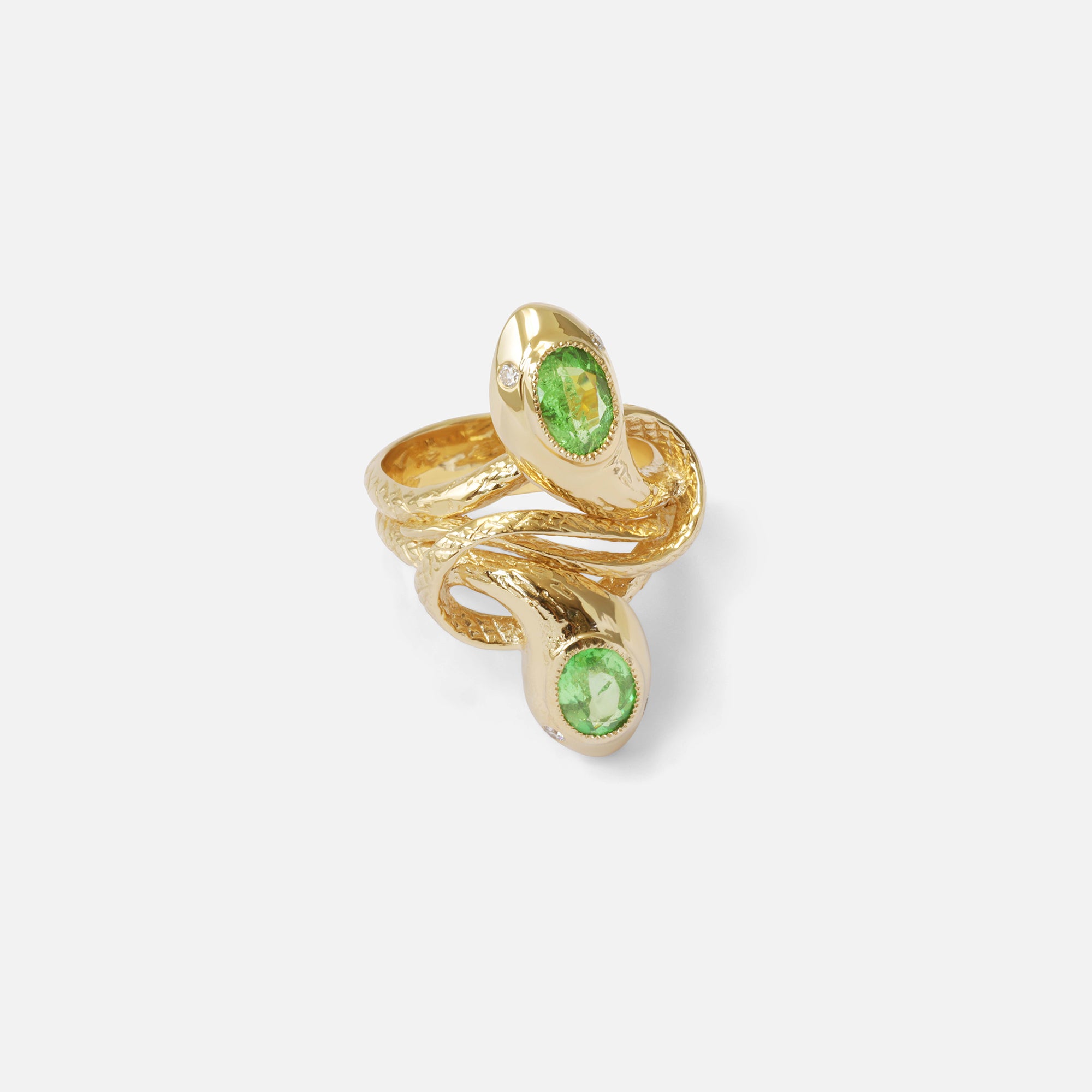 Duo Serpentes Ring / Tsavorite and Diamonds By Ides