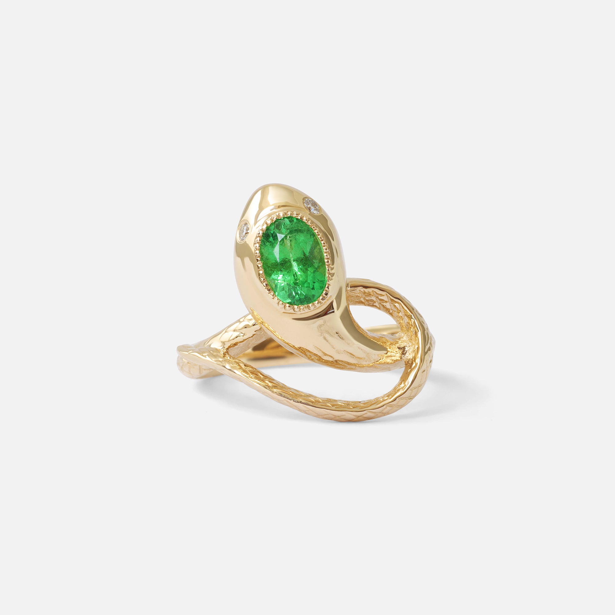 Serpentes Ring / Tsavorite and Diamonds By Ides