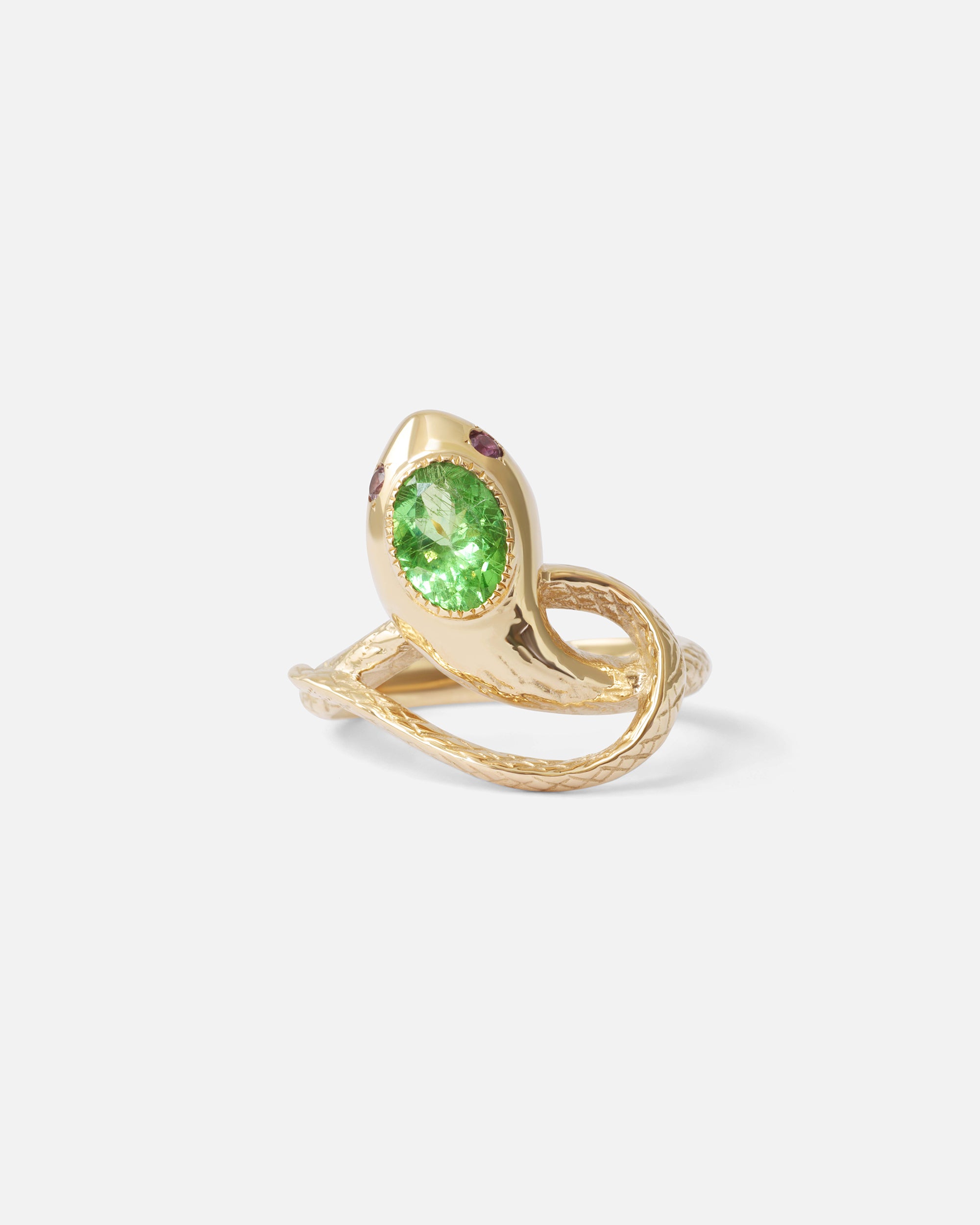 Serpentes Ring / Tsavorite and Pink Sapphires By Ides